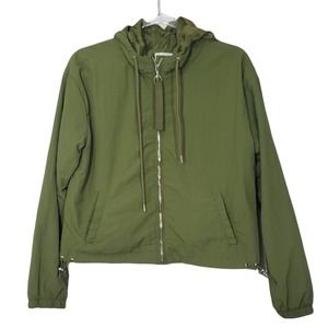 Ashley 26 International Utility Collection Army Green Crop Hooded Jacket Large